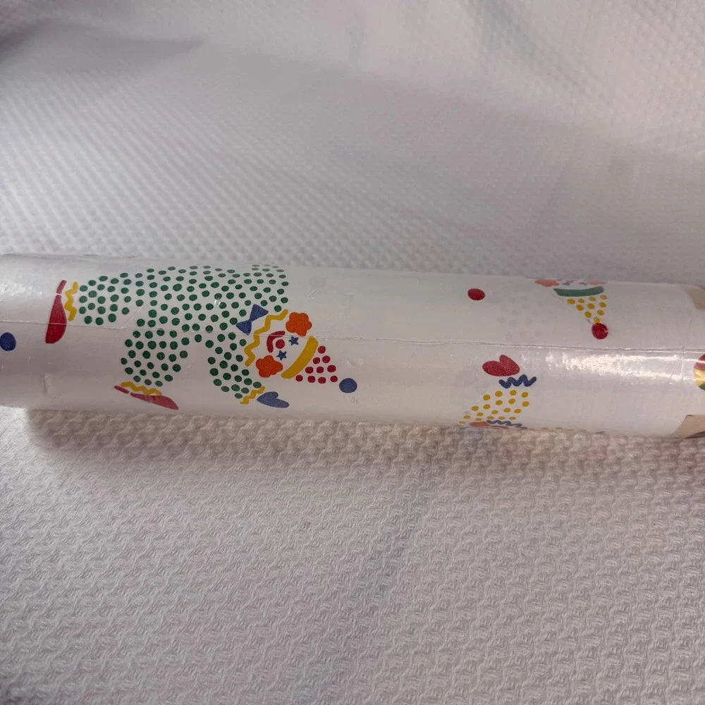 Vintage Collins & Aikman Circus Clown Wallpaper Prepasted 33ft Roll NEW